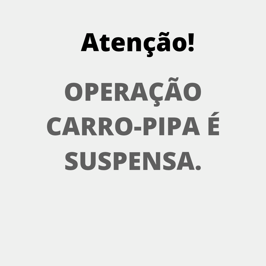 Exército Brasileiro suspende Operação Carro-Pipa