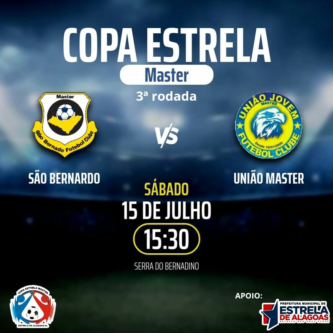 3ª rodada da Copa Estrela Master acontece neste sábado (15)